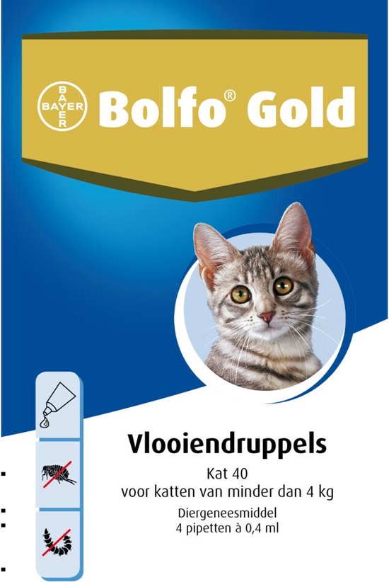 Bayer Bolfo Gold 40 Anti vlooienmiddel Kat