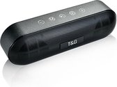 TG - 2 x 5 Watt - Bluetooth Speaker - Grijs - FM radio - Soft LED Verlichting - Draadloze Speaker