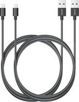 Anker Lightning gevlochten kabel 180cm MFI - 2Pack Zwart