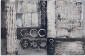 Schilderij - Abstract in grijs, wit en zwart, 1 deel