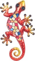 Onthewall | Salamander | metaal & glas | mozaiek | rood | S | 21 x 12cm