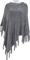 Poncho met Franjes - 65x65 cm - Grijs