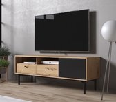 TV-Meubel Fiona - Eiken - Zwart - 151 cm