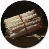 Wandcirkel Stilleven met asperges - WallCatcher | Acrylglas 60 cm | Adriaen Coorte | Muurcirkel