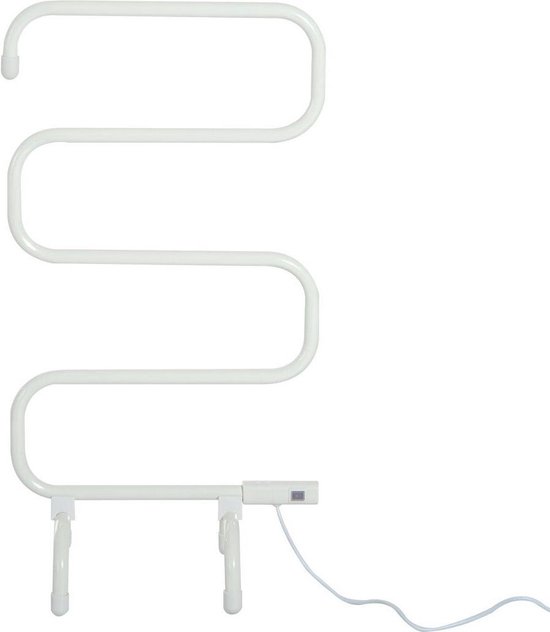 HOMCOM Sèche serviettes électrique pose libre blanc laiteux 50 x 30 x 95cm  | bol.com