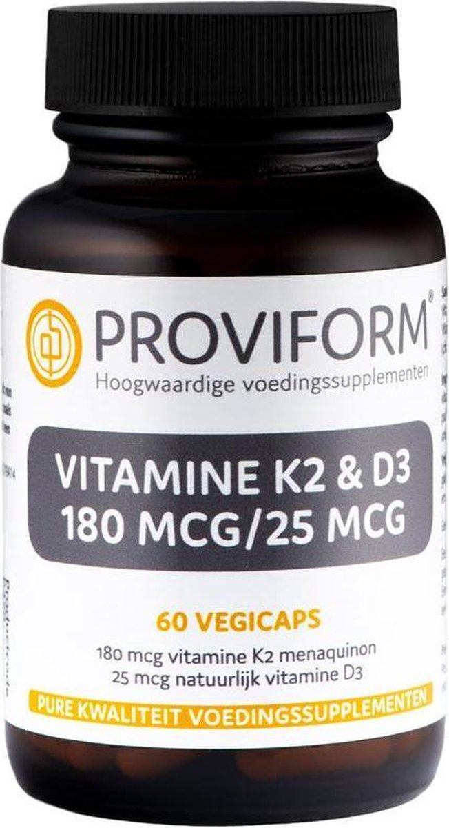 Proviform Vitamine K2 180mcg & D3 25mcg 60 Vegetarische capsules