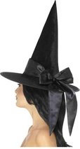 SMIFFYS - Zwarte hoed met zwarte strik voor vrouwen - Hoeden