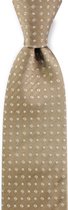 We Love Ties - Stropdas Diamond City - geweven zuiver zijde - beige / wit