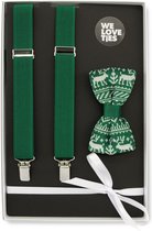 We Love Ties - Giftset bretels Rudolf Rendier groen - groen / wit