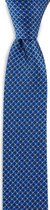 We Love Ties - Stropdas Skinny Dot blauw - geweven polyester - blauw / wit