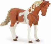 Plastic speelgoed figuur bruin/wit paard 10 cm