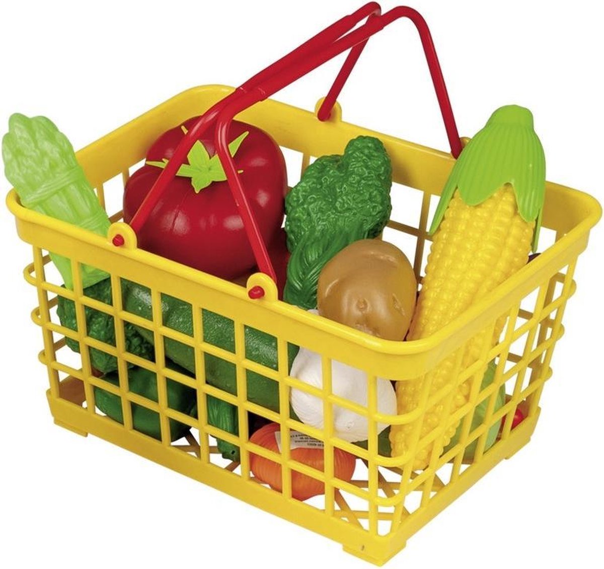 Botanist lid Middelen Geel speelgoed boodschappen/winkelmandje met groente en fruit - Speelgoed  -... | bol.com