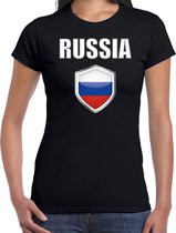 Rusland landen t-shirt zwart dames - Russische landen shirt / kleding - EK / WK / Olympische spelen Russia outfit XS