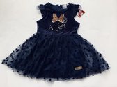 Disney Minnie Mouse jurk feestjurk velours/tule donkerblauw maat 122/128