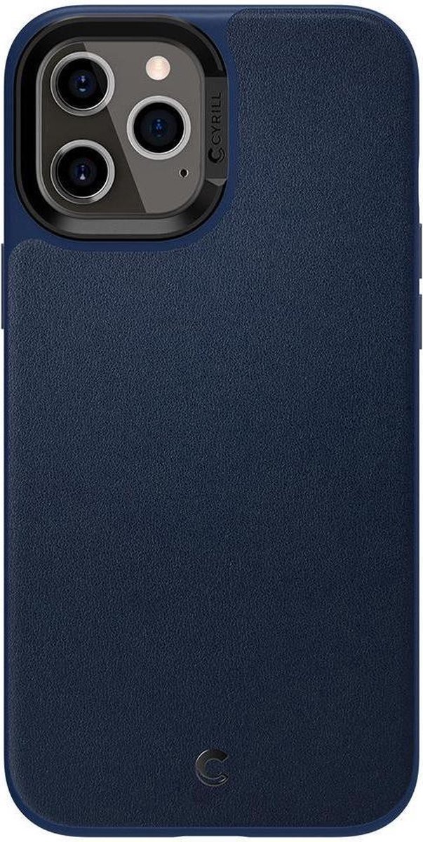 Spigen Cyrill Basic Leather Hoesje Geschikt voor iPhone 12 Pro Max Blauw