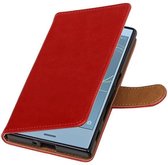 Wicked Narwal | Premium TPU PU Leder bookstyle / book case/ wallet case voor Sony Xperia  XZs Rood