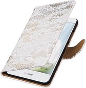 Wicked Narwal | Lace bookstyle / book case/ wallet case Hoes voor Huawei Nova Wit