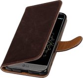 Wicked Narwal | Premium TPU PU Leder bookstyle / book case/ wallet case voor LG G6 Mocca