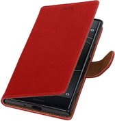 Wicked Narwal | Premium TPU PU Leder bookstyle / book case/ wallet case voor Sony Xperia  XZ Premium Rood