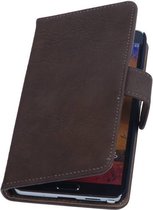 Wicked Narwal | Bark bookstyle / book case/ wallet case Hoes voor HTC One 2 E8 Bruin