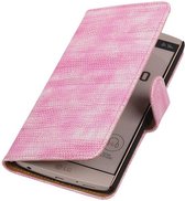 Wicked Narwal | Lizard bookstyle / book case/ wallet case Hoes voor LG V10 Roze