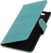 Wicked Narwal | Snake bookstyle / book case/ wallet case Hoes voor Huawei Nexus 6P Turquoise