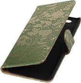Wicked Narwal | Lace bookstyle / book case/ wallet case Hoes voor Huawei Nexus 6P Donker Groen