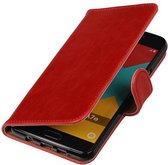 Wicked Narwal | Premium PU Leder bookstyle / book case/ wallet case voor Samsung Galaxy A7 (2016) A710F Rood