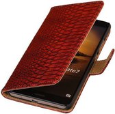 Wicked Narwal | Snake bookstyle / book case/ wallet case Hoes voor Huawei Mate 7 Rood