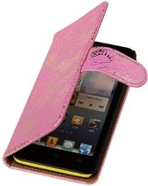 Wicked Narwal | Lace bookstyle / book case/ wallet case Hoes voor sony Xperia Z3 Compact Roze