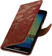 Wicked Narwal | Lace bookstyle / book case/ wallet case Hoes voor Samsung galaxy a5 2015Rood