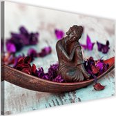 Schilderij Slapende boeddha, 2 maten, rood/paars, Premium print