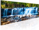Artgeist Beautiful Waterfall Canvas Schilderij - 135x45cm