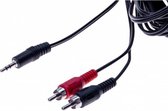 EXC 108561 audio kabel 5 m 2 x RCA 3.5mm Zwart