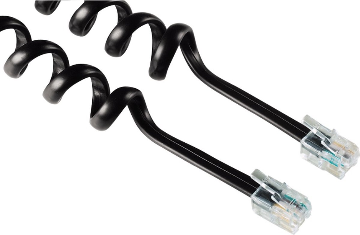 Hama Telefoonkabel Spiraal 1.5m Zwart