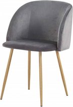 Sortio Home - Eetkamerstoel Ypos - Grijs - Velvet