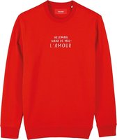 HELEMAAL NAAR DE MALL'AMOUR ROOD SWEATER