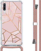 iMoshion Design hoesje met koord voor de Samsung Galaxy A70 - Grafisch Koper - Roze / Goud