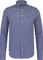 Haze&Finn Overhemd Regular Fit Print Blauw (MC14-0106-6 - FrenchFlowerTile)