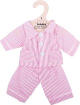 Bigjigs - Pyjama voor pop - Roze/wit gestreept - 25cm