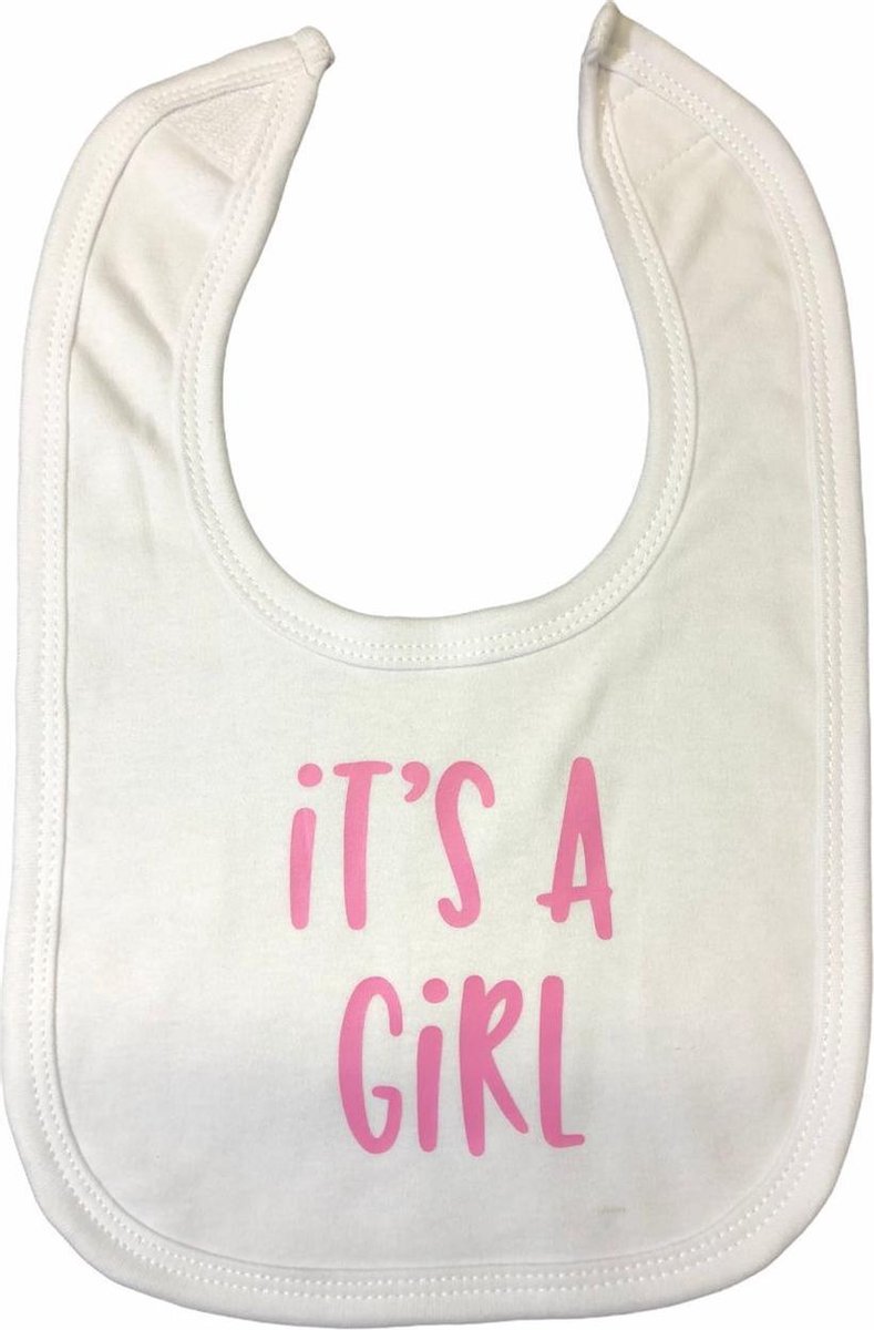 Goedkoopste Soft Touch Slabber It's A Girl Meisjes 33 Cm Katoen Wit/roze