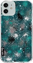 Casetastic Apple iPhone 12 / iPhone 12 Pro Hoesje - Softcover Hoesje met Design - Paint Splatter Dark Green Print