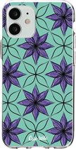 Casetastic Apple iPhone 12 Mini Hoesje - Softcover Hoesje met Design - Statement Flowers Purple Print