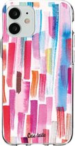 Casetastic Apple iPhone 12 Mini Hoesje - Softcover Hoesje met Design - Colorful Strokes Print