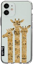 Casetastic Apple iPhone 12 Mini Hoesje - Softcover Hoesje met Design - Sepia Giraffes Print