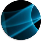Dibond Wandcirkel - Blauwe Lichtvormen - 50x50cm Foto op Aluminium Wandcirkel (met ophangsysteem)
