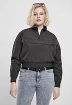 Urban Classics Pullover Jas -XL- Cropped Crinkle Nylon Zwart
