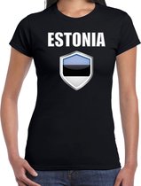 Estland landen t-shirt zwart dames - Estlandse landen shirt / kleding - EK / WK / Olympische spelen Estonia outfit M