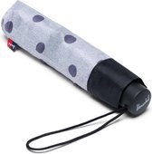 Herschel Triple Stage Umbrella - Light Grey Crosshatch White Dot/Black | Paraplu - Klassiek Model - Uitklapbaar - Uitstekende kwaliteit  - Tijdloos - Polka Dots