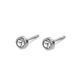 CO88 Collection 8CE 70383 Oorknopjes Dames - Staal - Zirkonia - 4mm - Zilverkleurig